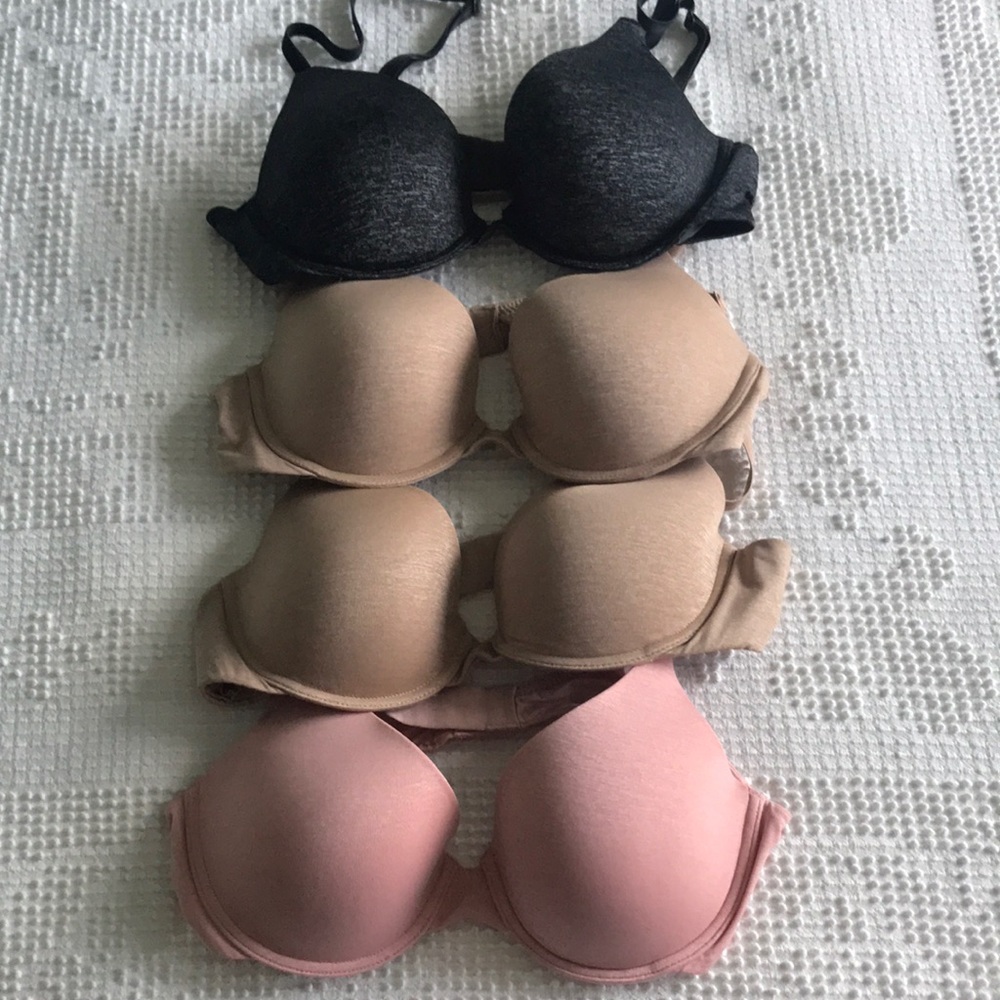 Bundle of 4 Victoria Secret padded underwire convertible strap bras 34B